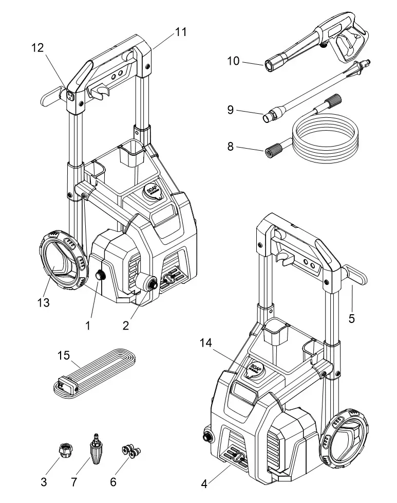 Karcher K1700, K1710 Electric Pressure Washer - Machine Parts List