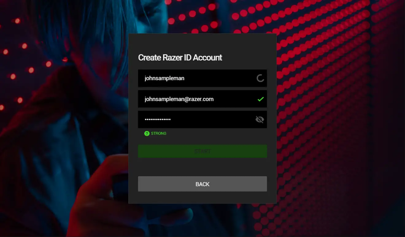 Create a Razer Synapse 2.0 account