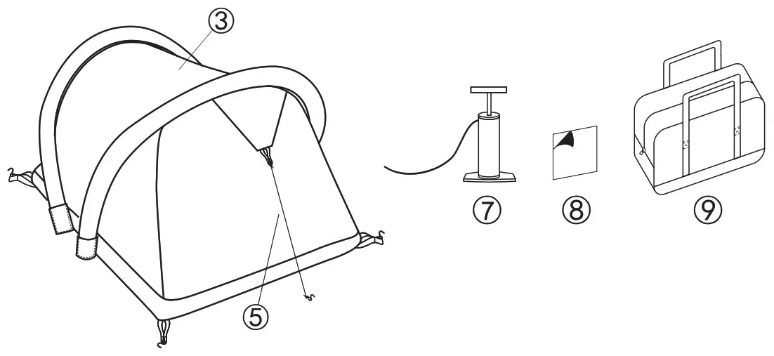 serenelife Air Tent Integrated Airbed - PART LIST 2