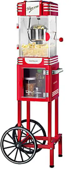 NOSTALGIA NRKPCRT25RR 2.5 Oz. Popcorn Cart