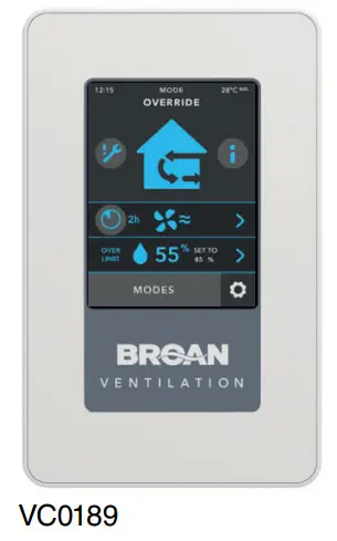 BROAN VTTOUCHW Advance Touchscreen Control - ADVANCED TOUCHSCREEN