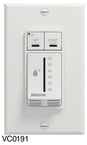 BROAN VTTOUCHW Advance Touchscreen Control - DEHUMIDISTAT