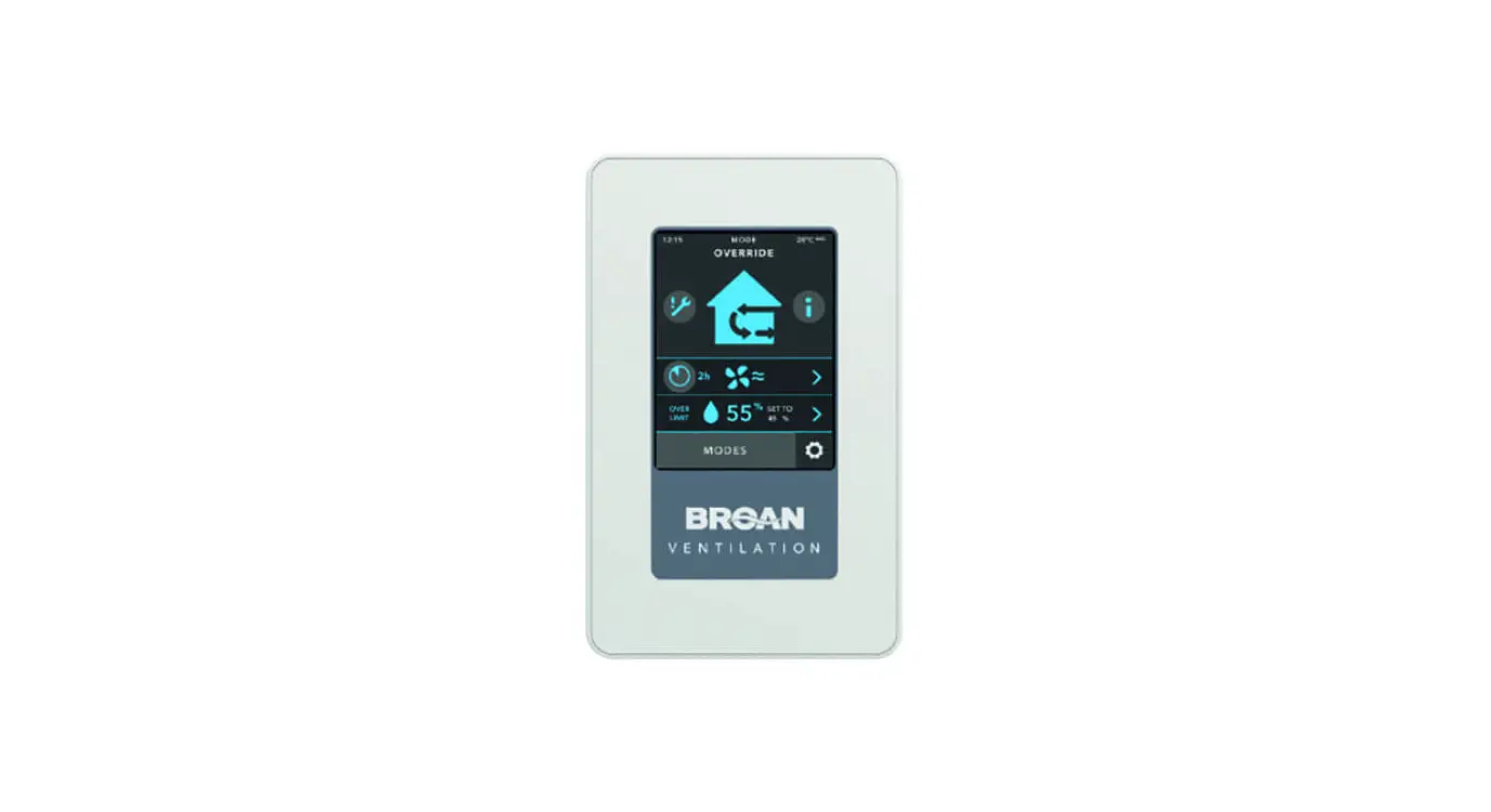 Broan Vttouchw Advance Touchscreen Control Instruction Manual