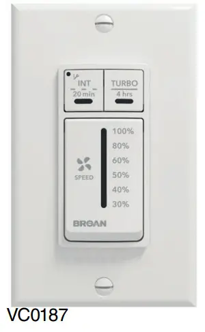 BROAN VTTOUCHW Advance Touchscreen Control - SPEED SELECTOR