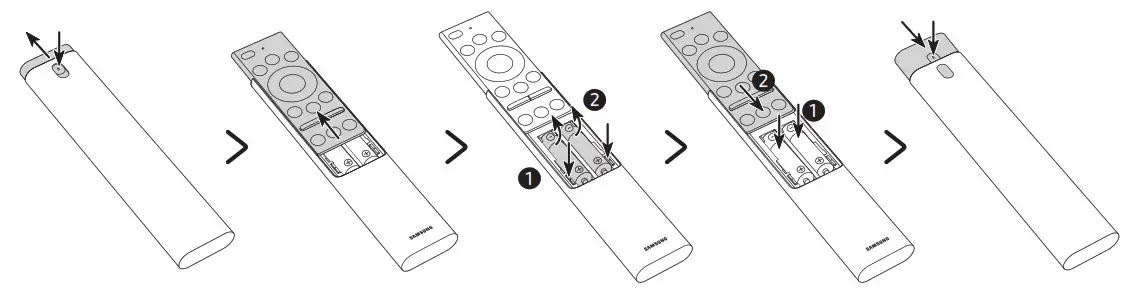 Installing batteries into the Samsung Smart Remote