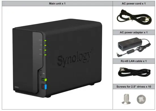 Synology DS218 DiskStation - Package Contents