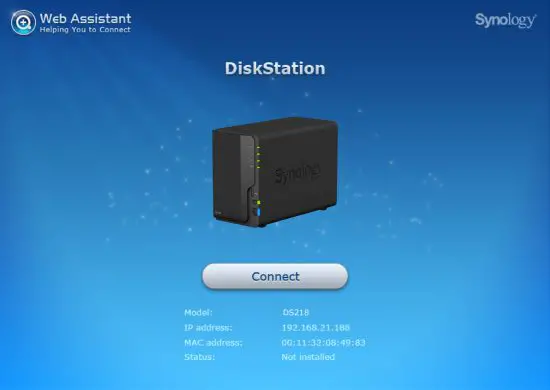 Synology DS218 DiskStation - Web Assistant
