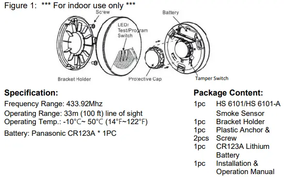 Envisacor Technologies HS6101 Wireless Smoke Sensor-fig2