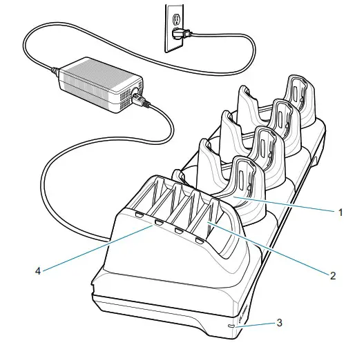 ZEBRA TC52ax Touch Computer - Slot Charge Only Cradle with Battery Charger
