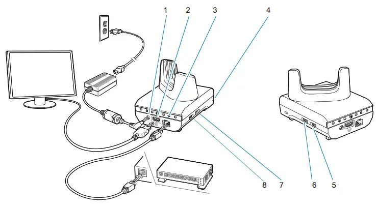 ZEBRA TC52ax Touch Computer - Slot Workstation Docking Cradle