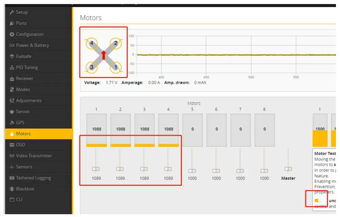 FLYWOO HD F745 EXPLORER LR4 Drones - Motor test