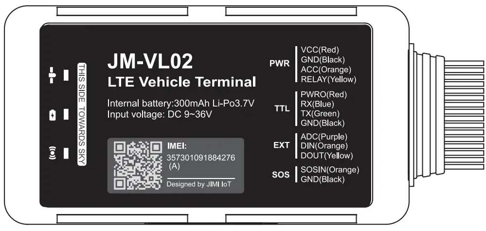 jimilab JM VL02 LTE Cat M1 and NB2 Vehicle Terminal