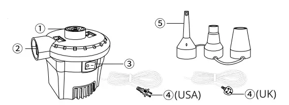 astroai-8308-Electric-air Pump-Air-Mattress-Portable-Pump-FIG-1