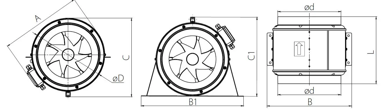 vents Boost-315 Inline mixed-flow fan 2