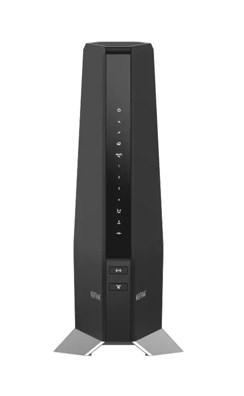 Image of front view of Netgear CAX80 modem