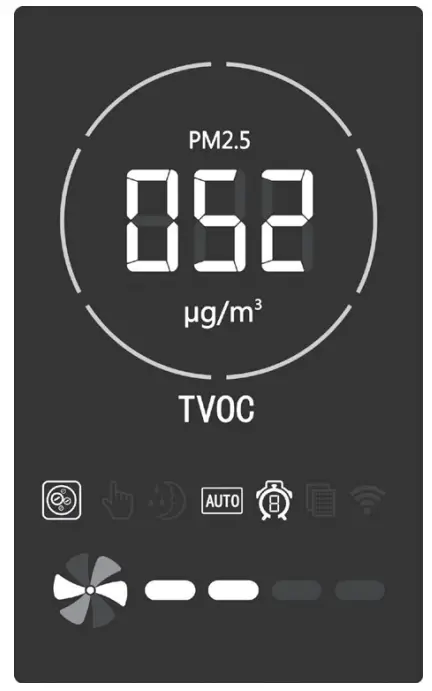 MEDIC THERAPEUTICS 603 0094 Large Room Air Purifier with Hepa H13 Filter - Display Status