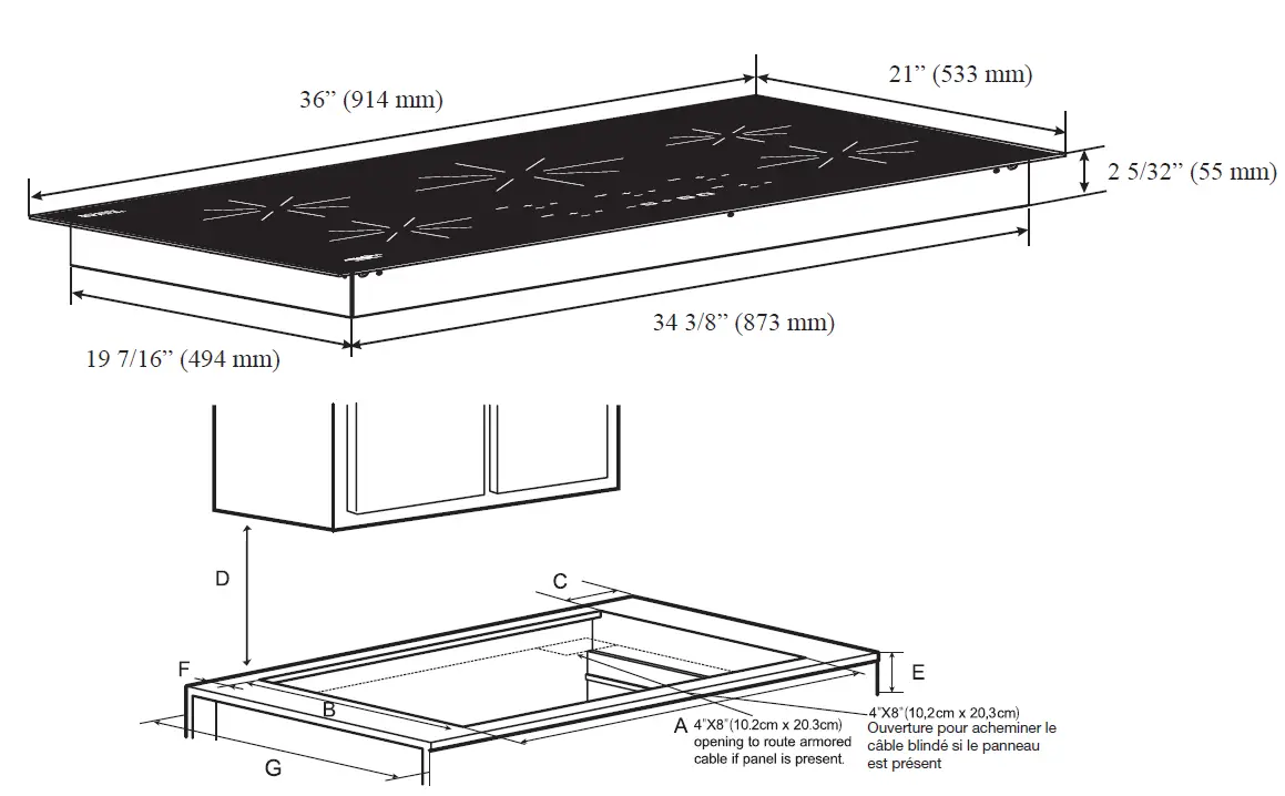 ancona AN-2412 Chef 36 inch Induction Cooktop FIG 1