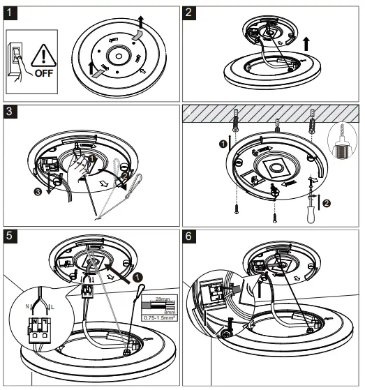 nordlux-47256001-OJA-Ceiling-Light-Instruction-FIG-1