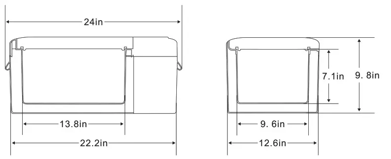 AstroAI ASIPF150G Portable Freezer - Size Description