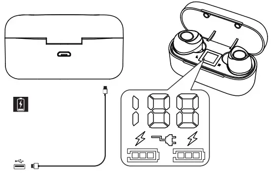 MEBUYZ True Wireless Earbuds E19 -charging