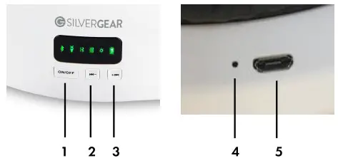 SILVERGEAR Eye Massage Device with Heat Compression Bluetooth - Discription