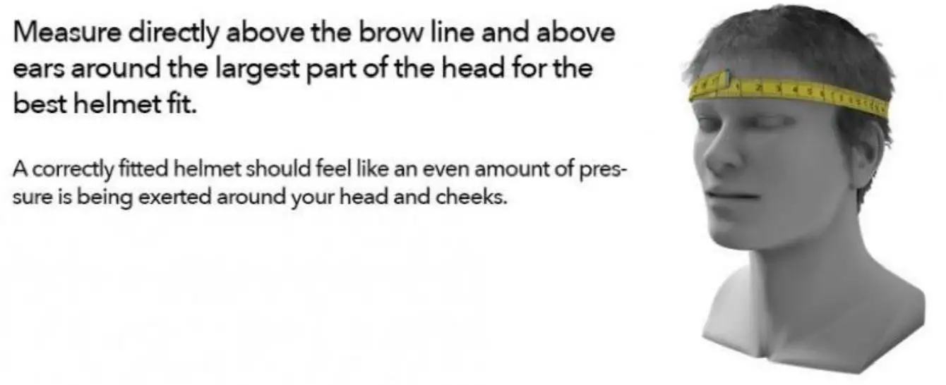 Simpson Cycling Helmet Measurement - Measure directly above the brow line