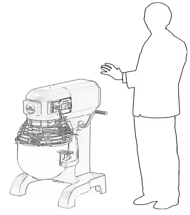 fem BT10 10 Liter Planetary Mixer - button