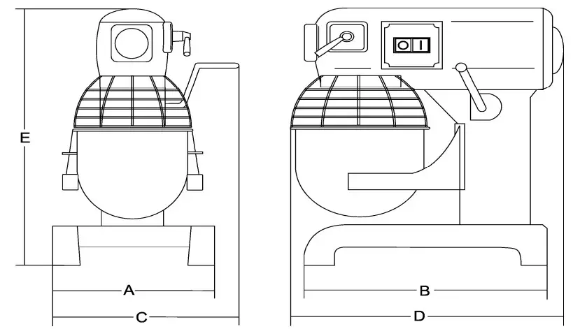 fem BT10 10 Liter Planetary Mixer - TECHNICAL DATA