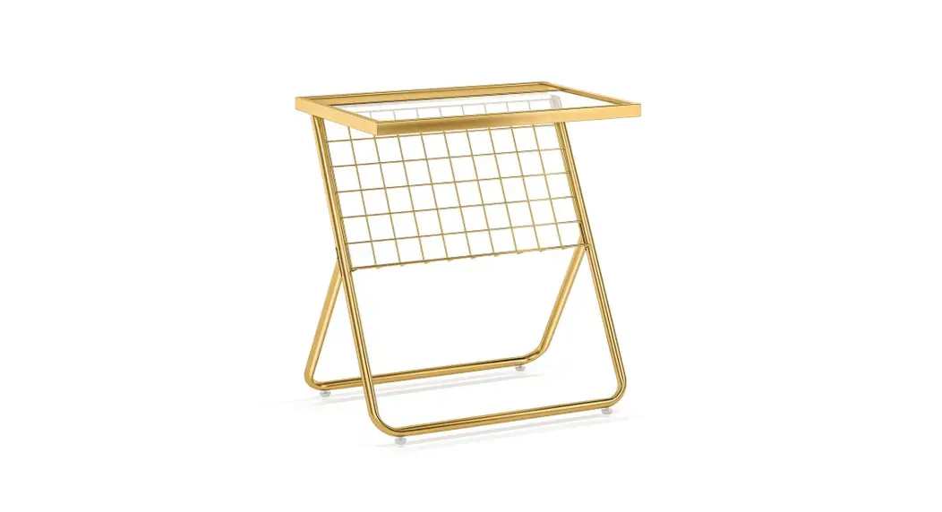 Tribesigns Ffhd-xk00121 Gold Short Rectangle Acrylic Tabletop End Table Instruction Manual