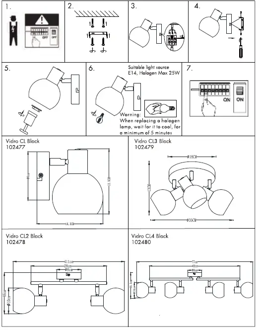 QAZQA Vidro CL Black Art Deco Ceiling Lamp 1