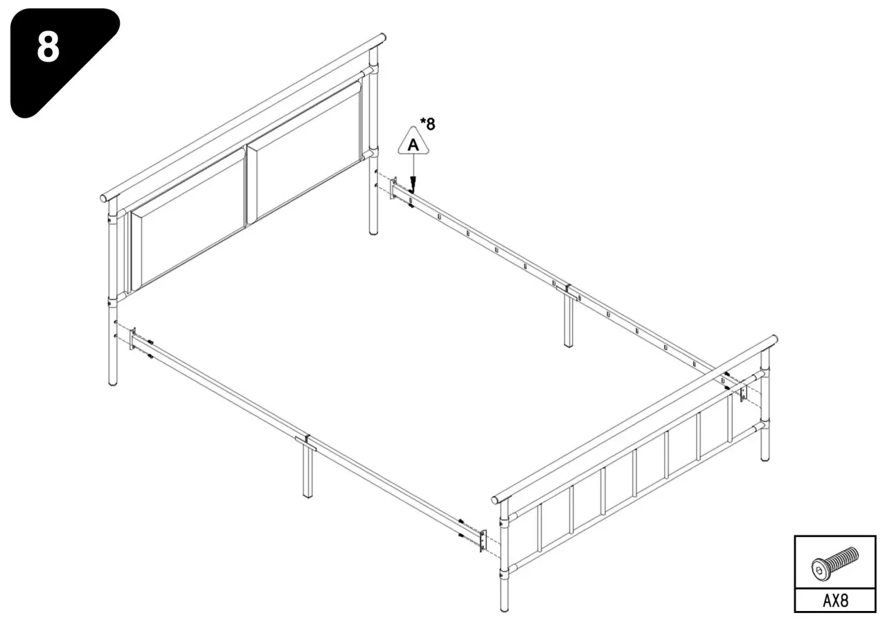 GOJANE W36833332LWY Modern Metal Platform Bed Assembly Instructions illustration