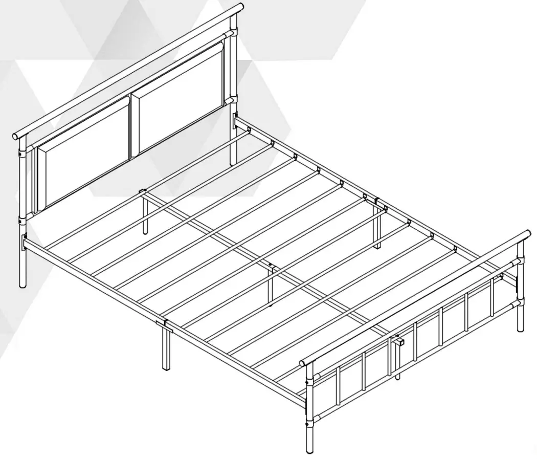 GOJANE W36833332LWY Modern Metal Platform Bed