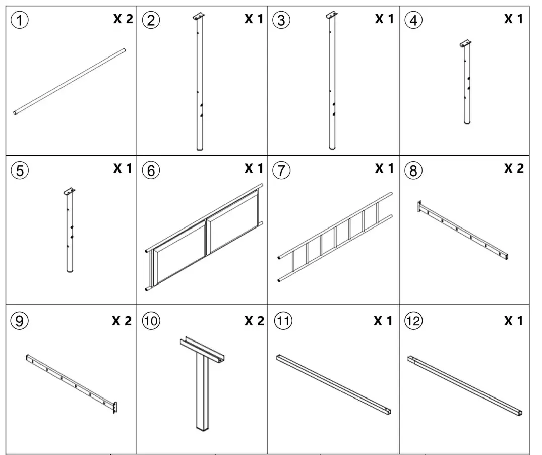 GOJANE W36833332LWY Modern Metal Platform Bed Parts