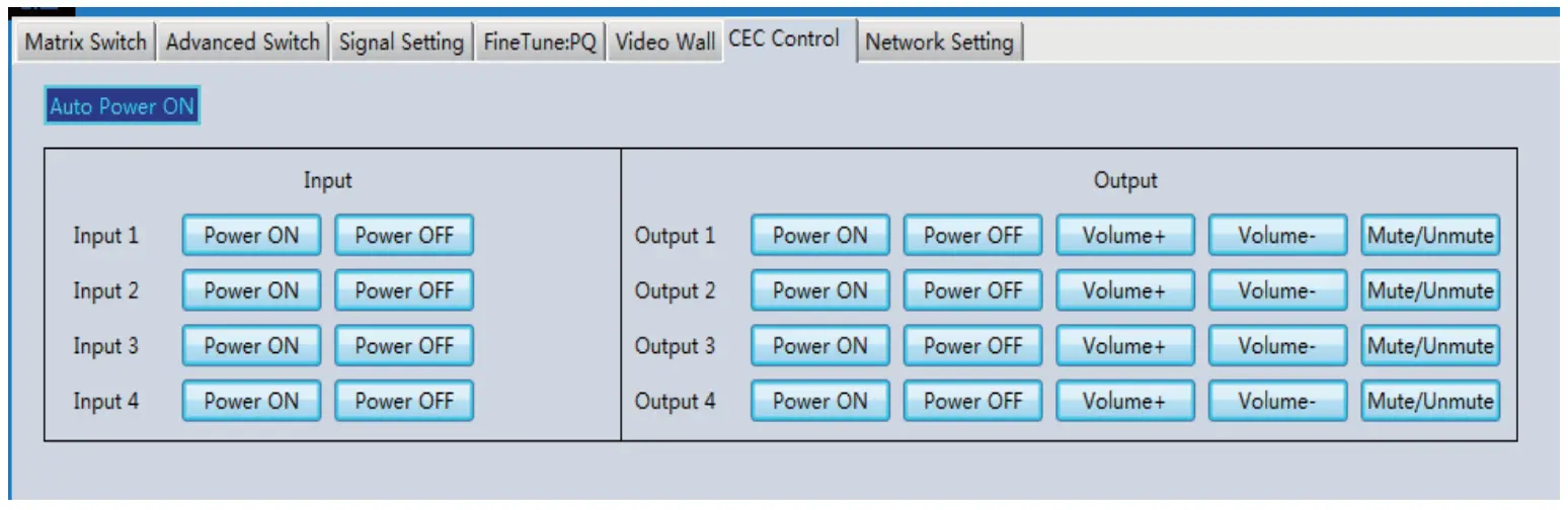 VigilLink VLMX 44VW 4x4 HDMI 2.0 Matrix with Seamless switching and videowall 18Gbps - Figure 17