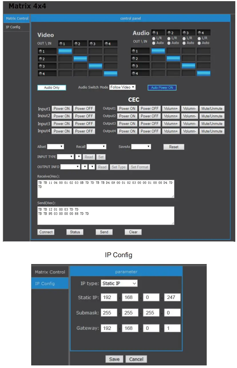 VigilLink VLMX 44VW 4x4 HDMI 2.0 Matrix with Seamless switching and videowall 18Gbps - Figure 19
