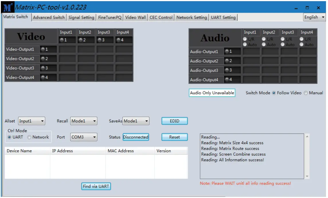 VigilLink VLMX 44VW 4x4 HDMI 2.0 Matrix with Seamless switching and videowall 18Gbps - Figure 6