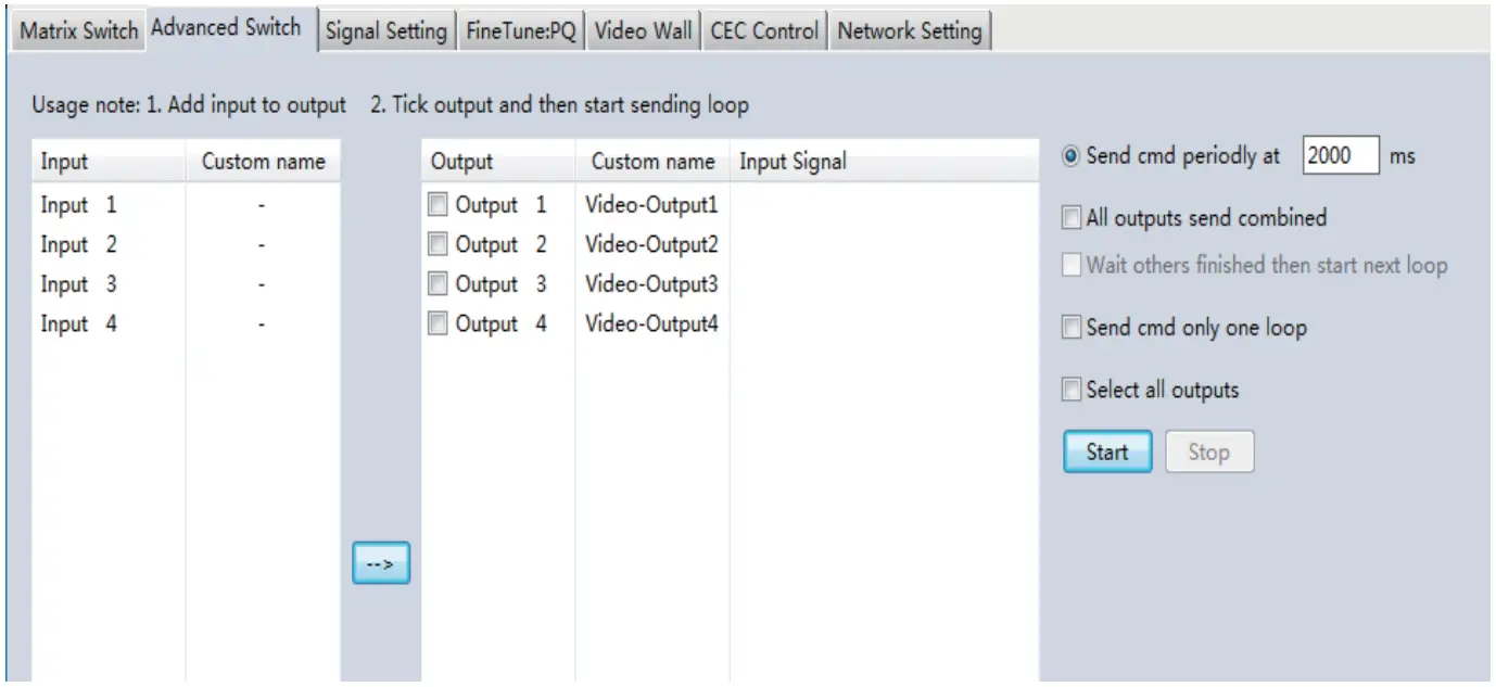 VigilLink VLMX 44VW 4x4 HDMI 2.0 Matrix with Seamless switching and videowall 18Gbps - Figure 9