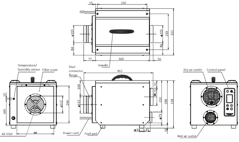 ionmax ED18 Industrial Desiccant Dehumidifier - 11