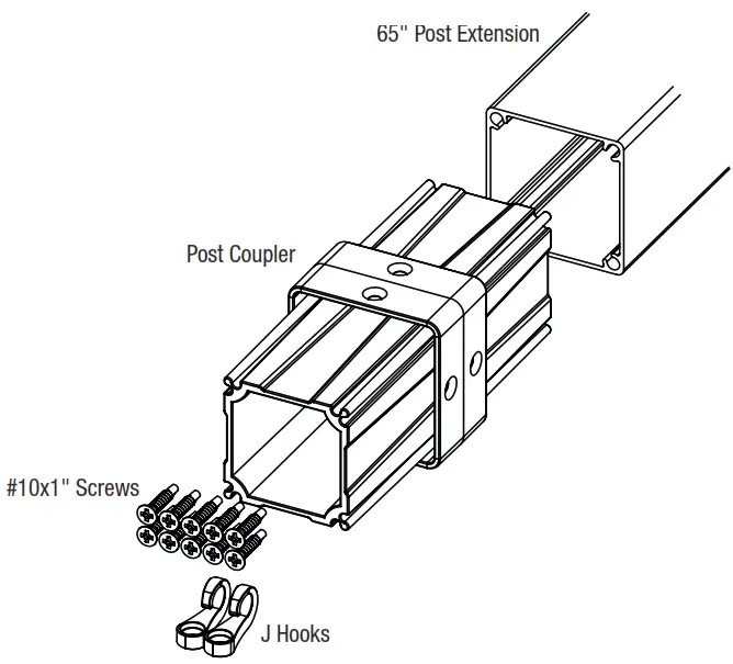 FREEDOM 73050520 2.5-in x 2.5-in x 6-ft Matte Black Aluminum Deck Post - 1