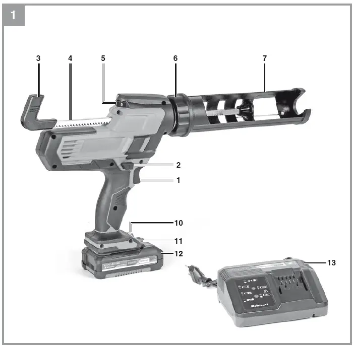 Einhell-TE-SG-18-10-Li-Cordless-Sealing-Gun-FIG-1