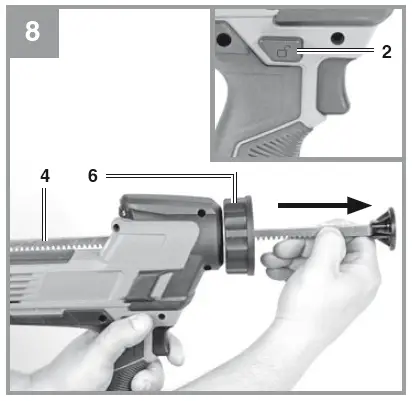 Einhell-TE-SG-18-10-Li-Cordless-Sealing-Gun-FIG-8