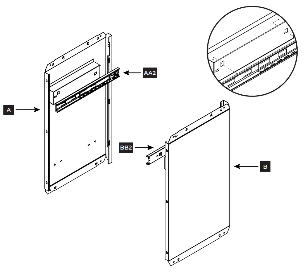 Attach outer glides to side panels