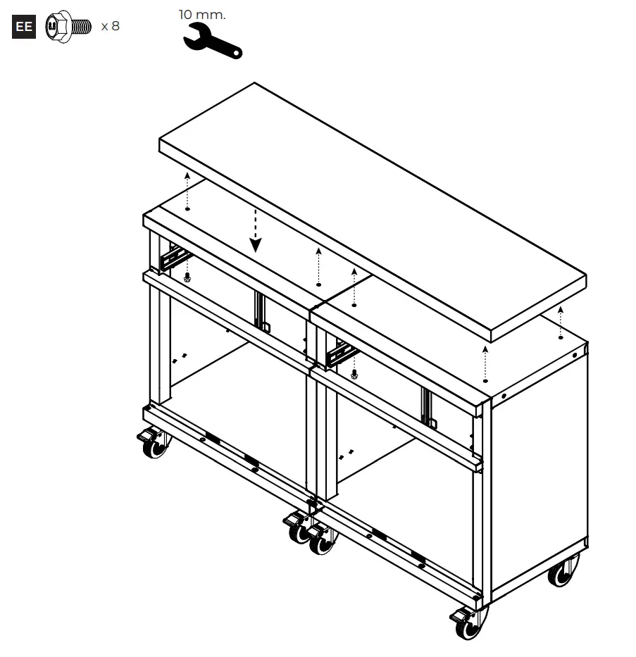 (Optional) Attach unit to workbench top