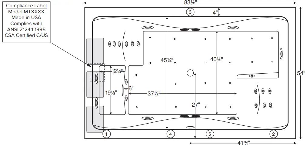 MTI Baths 42 Acrylic CXL Sun Bath - fig