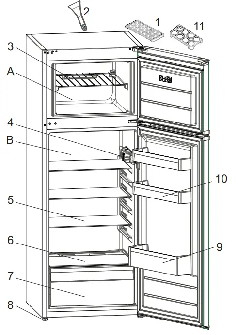 aspes AFD1145A2 Cyclic 2-Door Refrigerator - fig 2