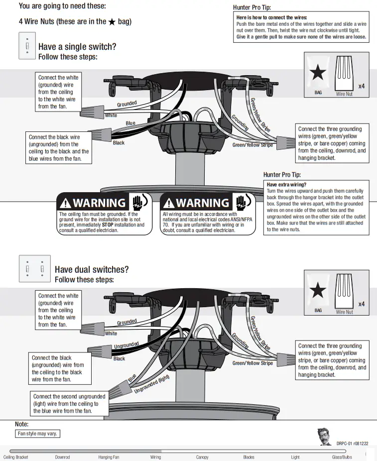 Hunter 51595 3 Lights 52 inch Ceiling Fan-fig17