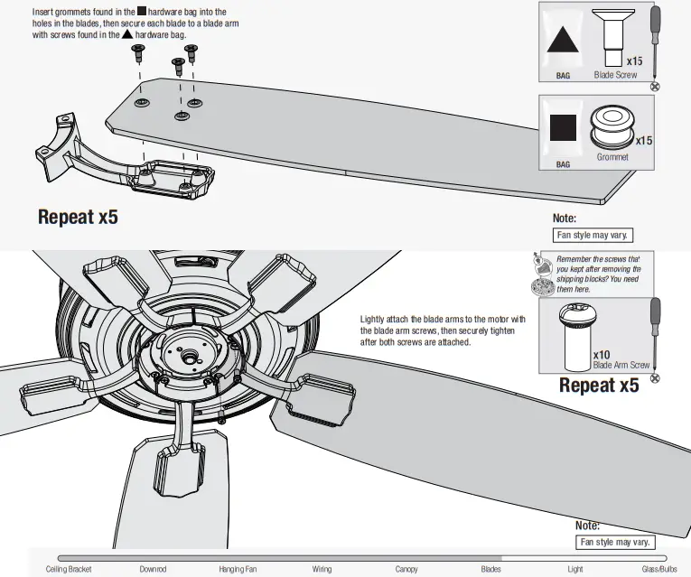 Hunter 51595 3 Lights 52 inch Ceiling Fan-fig19