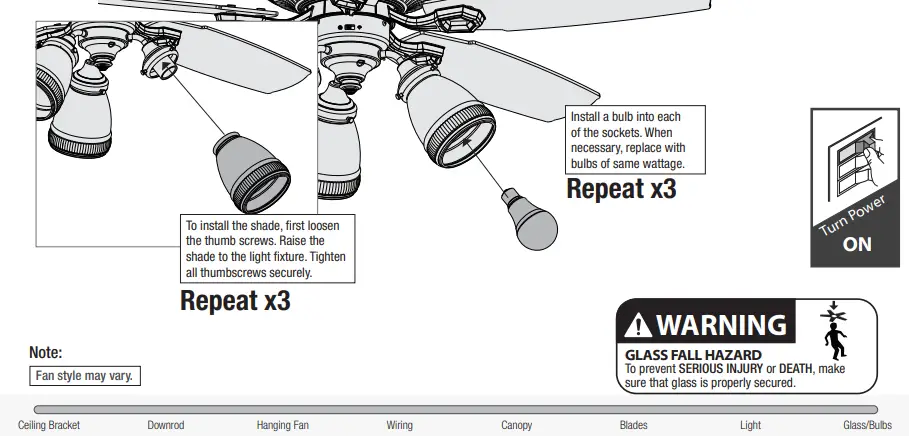 Hunter 51595 3 Lights 52 inch Ceiling Fan-fig21