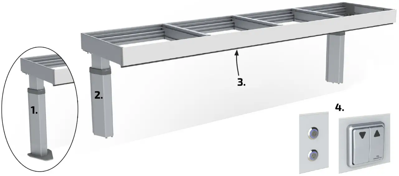 GRANBERG BASELIFT Motorized Height Adjustable Worktop