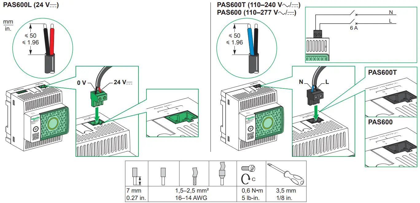 Schneider Electric PAS600L EcoStruxure Panel Server Universal - Power Supply